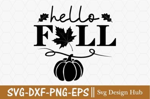 Hello Fall SVG & Pumpkin Graphics for T-Shirt Designs