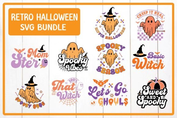Retro Halloween SVG Bundle for T-Shirt Designs & Graphics