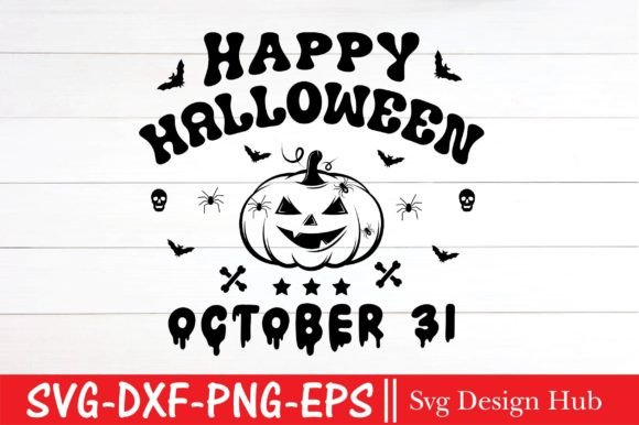 Retro Happy Halloween October 31 Witch Graphics