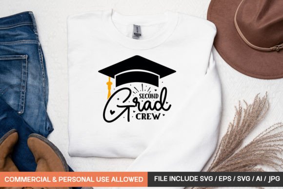 Second Grade Crew Svg: Graphics for T-Shirt Designs