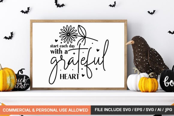 Start Each Day with a Grateful Heart: Graphics & T-Shirt Designs Review