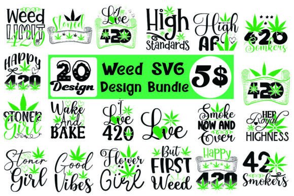 Weed SVG Design Bundle: Graphics for T-Shirt Designs